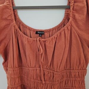 Madewell XL Dobby Sophia Tie-front Mini Dress